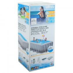 Бассейн каркасный прямоугольный (488х244х107см)+насос-фильтр,лестница,тент,подстилка 1 шт/упак 26792 - фото 13